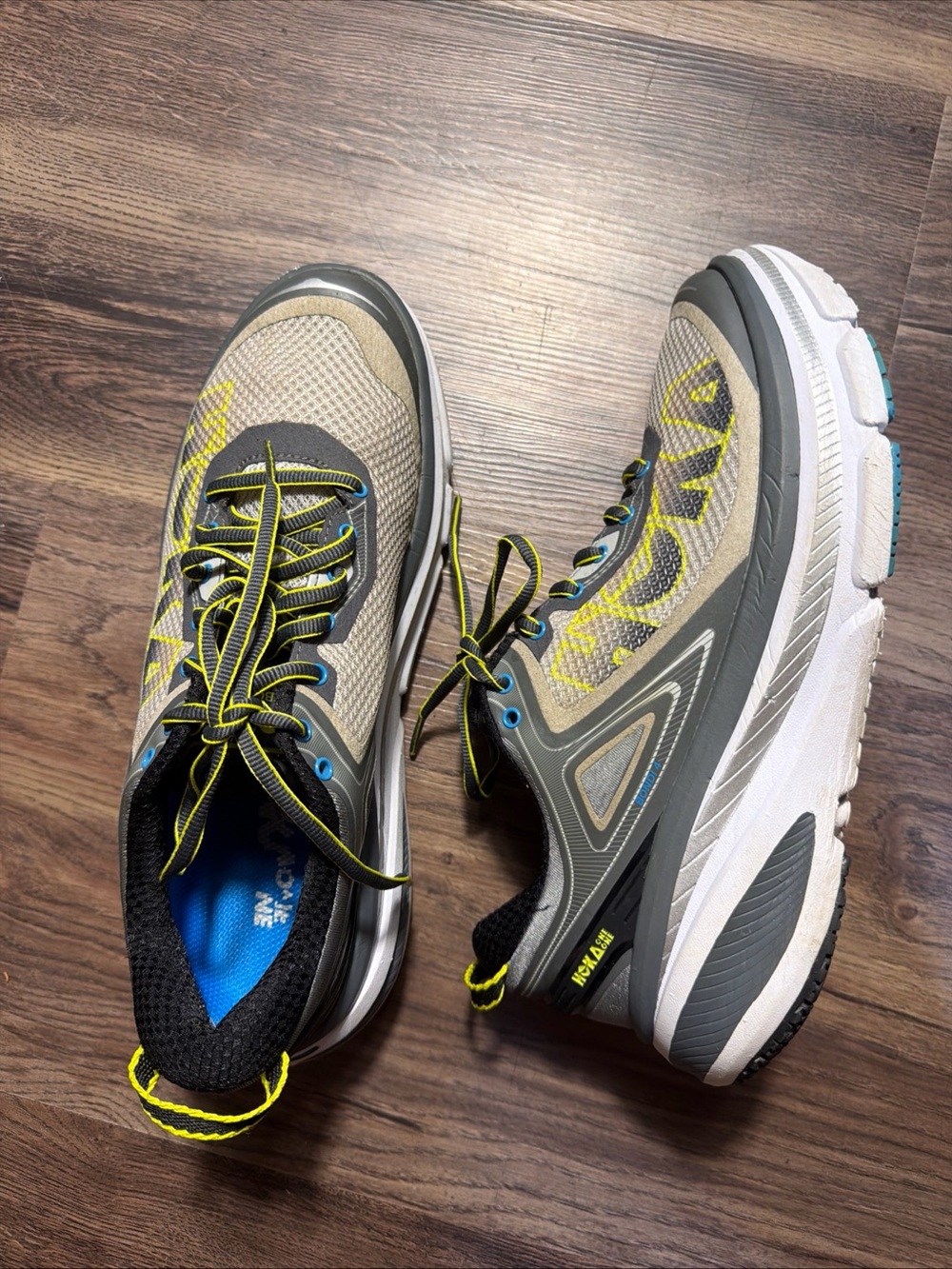 Hoka One One Bondi 4 Shoes Mens Size 8.5M Running Sneakers Gray/Green